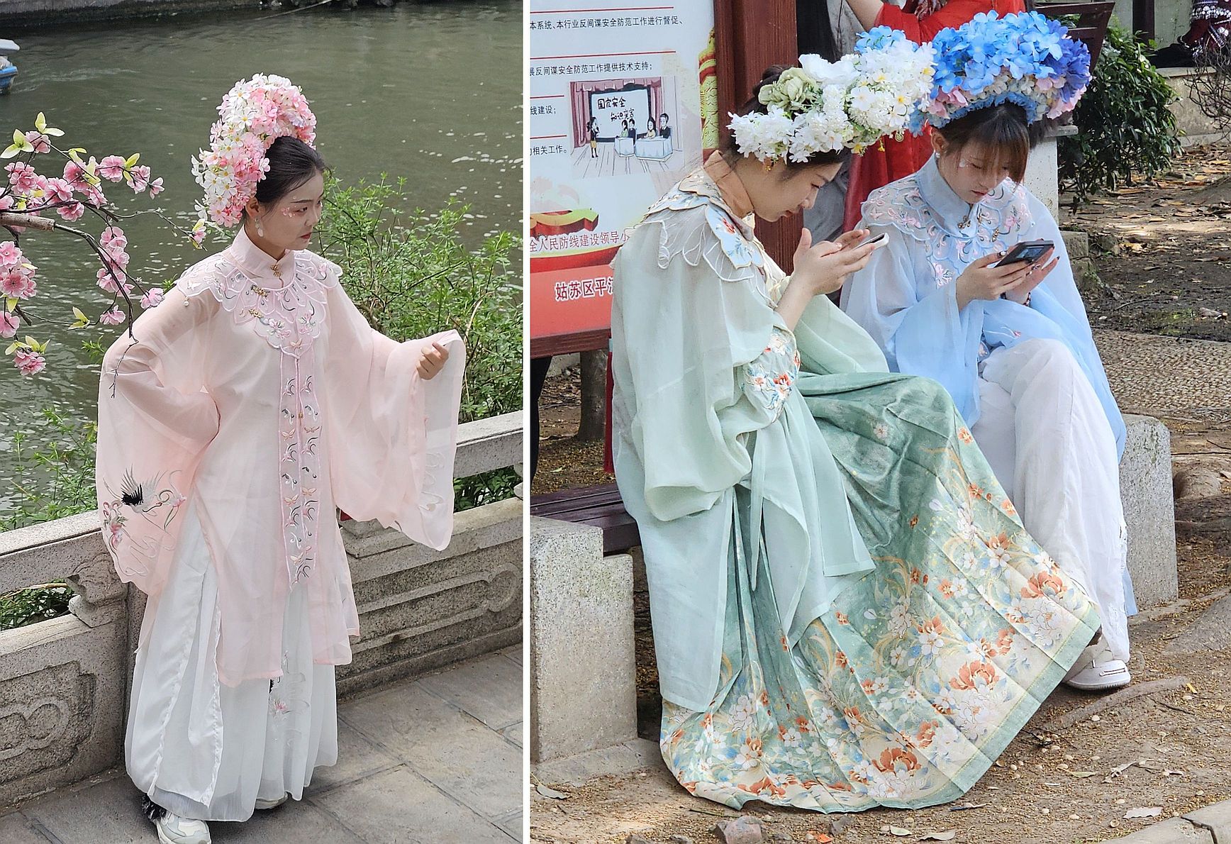 Woman in traditional Hanfu dress